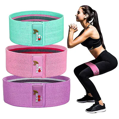 Resistance Bands Set 3 Fabric Booty Hip Circle Bands Workout Exercise Guide Bag • $14.99