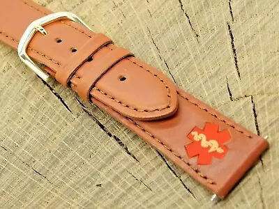 Medical Alert NOS Vintage Unused 20mm Leather Watch Band With Gold Tone Buckle • $20.70