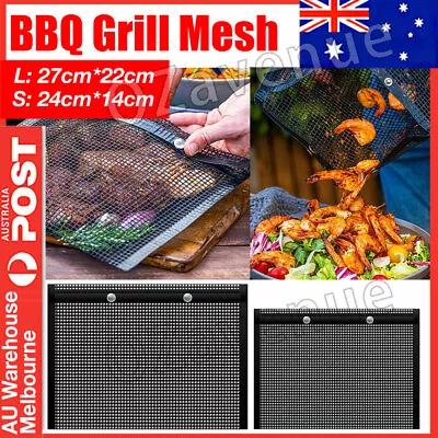 BBQ Grilling Mesh Reusable Bag Outdoor Camping Barbecue Grill Mats Cooking Pads • $8.79