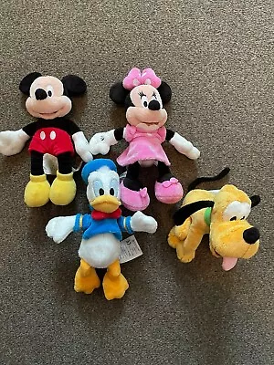 Disney Soft Toy Bundle Micky Mouse Minnie Mouse Donald Duck & Pluto • £5