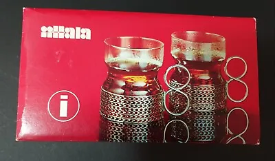 $50 • Buy 🍵 Iittala Finland  Tsaikka Glass Coffee Cups W Handle X 2 - NOS