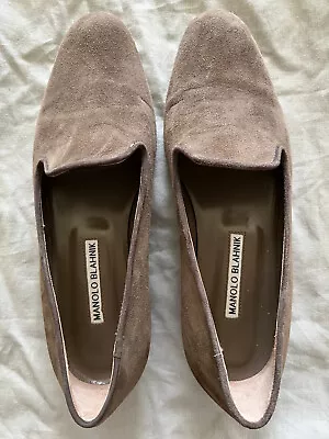 Manolo Blahnik Women's Hand Made Suede Brown Shoes Size 36 EU / Size 6 US  • $60