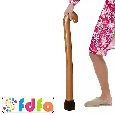 Smiffys Inflatable Walking Stick Granny Brown Adult Fancy Dress Accessory • £3.99