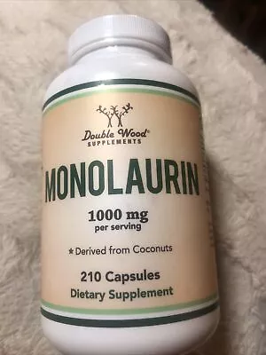 Double Wood Supplements Monolaurin 1000 Mg (210 Capsules) EXP 05/2025 - SEALED • $25.79