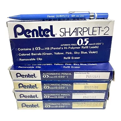 Vintage Japan 12 Pentel 0.5MM A125 Sharplet-2 Automatic Mechanical Pencils Blue • $21.99