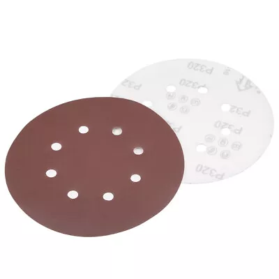 10Pcs 7 Inch 8 Hole Hook And Loop Sanding Disc 320 Grit Flocking Sandpaper • $11.74