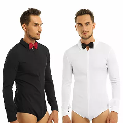 Men's Latin Dance Shirt Rumba Ballroom Top Costume Long Sleeve Dancewear Blouse  • £20.99