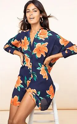 Dancing Leopard Women's Jericho Shirt Dress Floral Print Ladies Long Sleeve Gown • £18