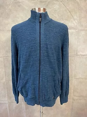 S. Oliver Men's Navy Color Mock Neck Zipper Front Cardigan Size XL • $21.99