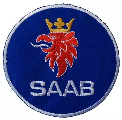 Big SAAB Iron-On Or Sew-On Embroidered Patch Diameter 10  (Inches) • $28