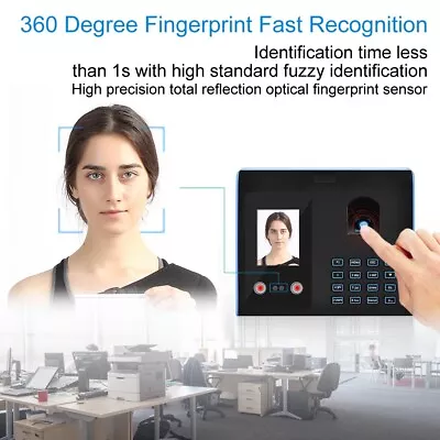 £62.12 • Buy 2.8in LCD Hotel Office Time Clock Face Fingerprint Recognition Password USB