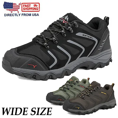 Men WIDE SIZE Hiking Shoes Low Top Waterproof Trekking Climb Trails Work Shoes • $43.99