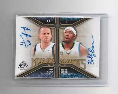 2009-10 SP Game Used - JOSE BAREA  BOBBY BROWN - Multimarks Dual Autograph MD-BJ • $29.99
