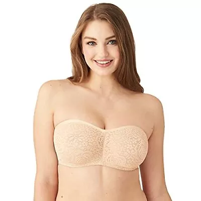 Wacoal Womens Halo Lace Strapless Bra Sand 36DDD US Tan Size 34DDD • $34.39