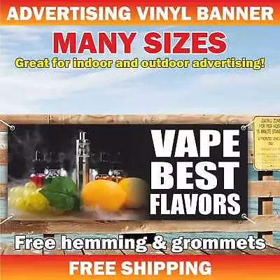 VAPE E-CIG FLAVORS Advertising Banner Vinyl Mesh Sign Smoke Shop Vapors Oil Cbd • $219.95