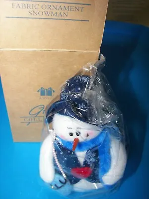 NOS Vintage Avon 2001 Gift Collection Fabric Ornament  Snowman  • $9.99