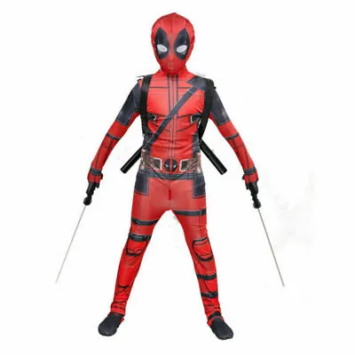 Kids Boys Deadpool Jumpsuit Set Cosplay Costume Superhero Birthday Gifts Dresses • $27.99