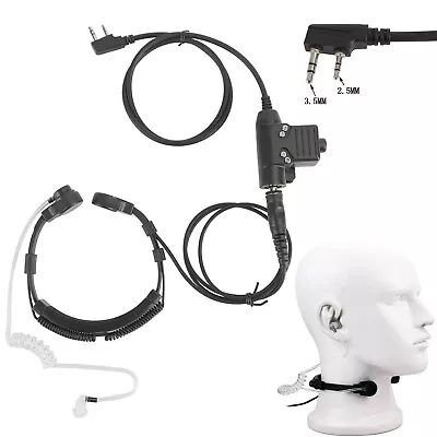 Waterproof Tactical Throat Mic Headset Fit For Kenwood BaoFeng TK3107 TK3207 UK • £17.98