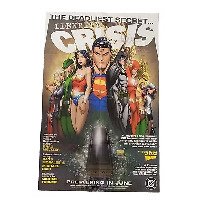 Identity Crisis DC Comics Promotional Poster 2004 Signed By Michael Turner +  • $199