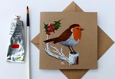 £5.50 • Buy Real Painting: Handpainted Christmas Card  Robin #27  W/env By Judith Rowe
