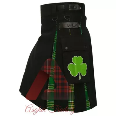 Scottish Handmade Irish Tartan Hybrid Utility Kilt Men Cotton Kilts Custom Size • $69