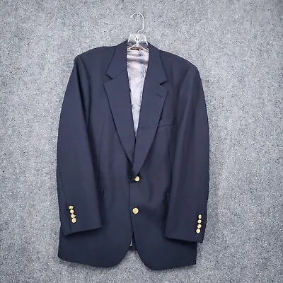 VINTAGE Nordstrom Sport Coat Mens 40 Regular Blue Wool Blazer Jacket Suit USA • $49.99