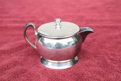 Vintage Elegant Abraham & Straus Lidded Coffee Tea Metal Chrome Creamer • $12.95