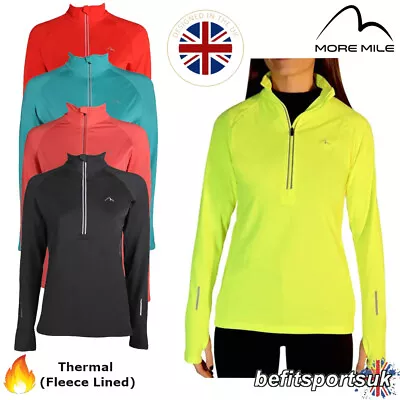 Womens Thermal Long Sleeve Running Top More Mile Vancouver Fleece Hi Viz Cycling • £17.95