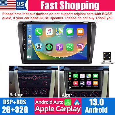 For Mazda 3 2004-2009 Android 13 Car GPS Sat Navi Stereo Radio WIFI BT Carplay • $122.99