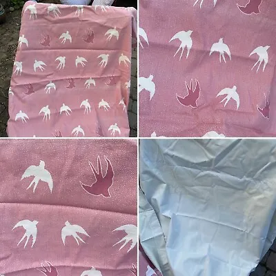🌟2 X Vanessa Arbuthnott Pink Swallow Dive Fabric 140cm Wide 190cm Long Lined • £125