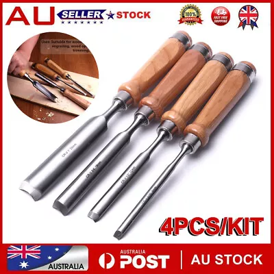 4Pcs Semicircular Wood Carving Chisel Arc Gouges Turning Lathe Hand Woodworking • $42.79