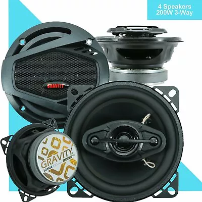 4X Gravity  4  4-WAY CAR AUDIO COAXIAL SPEAKERS (PAIR) 400W MAX PAIR • $42.99