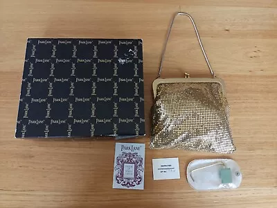 Vintage Park Lane Gold Mesh Handbag Purse Org Box + Warranty Card 1979  • $49.95