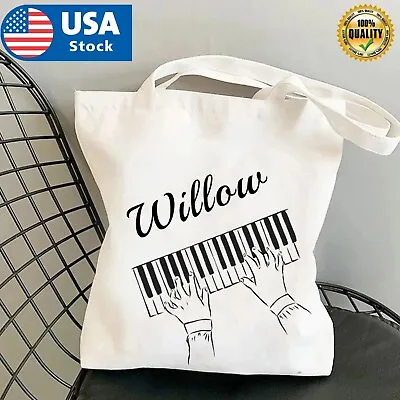 Personaliz Canvas Music Tote Bag - Piano Bag For Piano Books Piano Teacher Gifts • $12.98