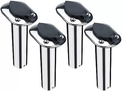 RealPlus 4 Pack Stainless Steel Fishing Rod Holder Flush Mount 15 Degree • $22.99