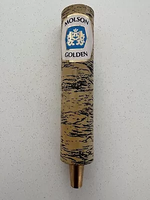 Vintage Molson Golden Canadian Beer Tap Handle Knob 9-10” Pub Bar Round • $10.50