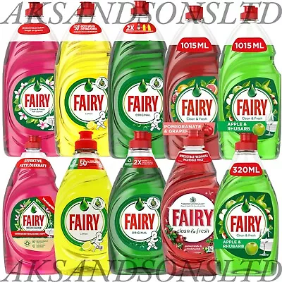 Fairy Clean And Fresh Dish Washing Up Liquid 320ml And 1015ml Different Type • £6.99