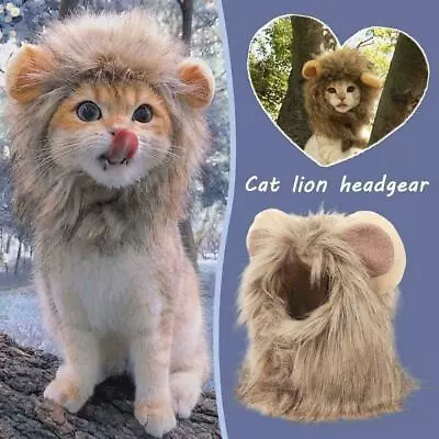 £4.04 • Buy CAT LION CLOTHES HAIR FUNNY Pet MANE WIG Headgear Hat UP DRESS COSTUME Y9Q9