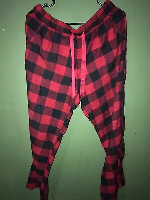 Womens Hollister Sleep Pants Pjs Red Plaid Sz L Preowned Good Condition  • £4.82