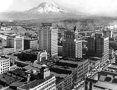 1930-1940 Tacoma & Mt. Rainier WA Old Photo 8.5  X 11  Reprint • $14.84