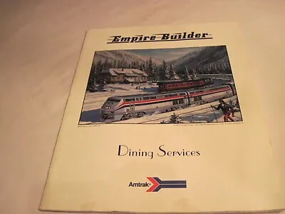 $19.99 • Buy Vtg 1997 Amtrak Empire Builder Dining Car Service 4 Pg Menu Train RR Advertising