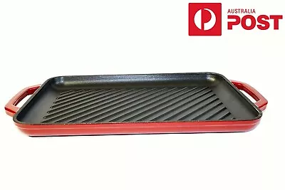 Cast Iron Enamel Grill Plate Barbecue Bbq Camping Picnic Cooking Outdoor CROFTON • $79.99