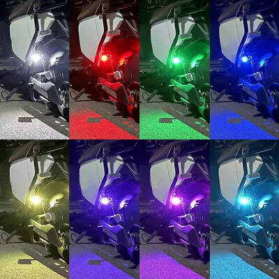 6x Universal Motorcycle Parts RGB LED Warning Light Mini Signal Light+Controller • $21.52