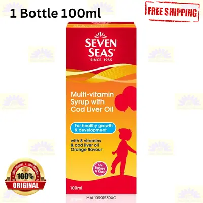$40.90 • Buy 1 X Seven Seas Multivitamin Syrup 100ml Cod Liver Oil Orange Flavour For Kids