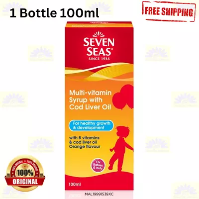 $40.90 • Buy 1 X Seven Seas Multivitamin Syrup 100ml Cod Liver Oil Orange Flavour For Kids