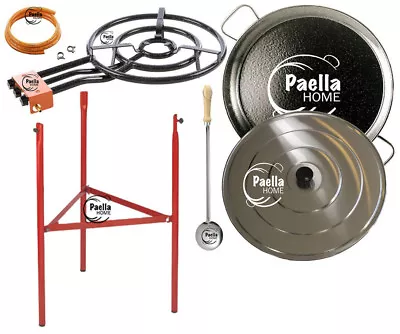 70cm Original Paella Pan Set + 60cm Gas Burner + Lid + Stainless Steel Spoon • £237.99