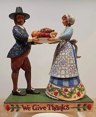 2007 Jim Shore Heartwood Creek We Give Thanks Pilgrim Couple Thanksgiving • $36.99