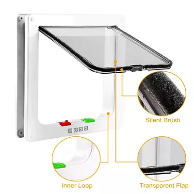 £11.88 • Buy 4-Way Lockable Magnetic Large Cat Flap Pet Door Staywell Dog Tunnel Guard UK