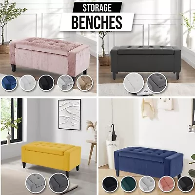 Large Ottoman Storage Box Folding Upholstered Pouffe Storage Bench Bedding Chest • £84.99