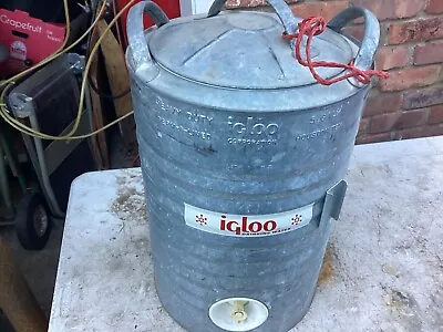 Vintage Cooler Igloo Water Galvanized Metal 5 Gallon Original Box Pls Read!! • $85